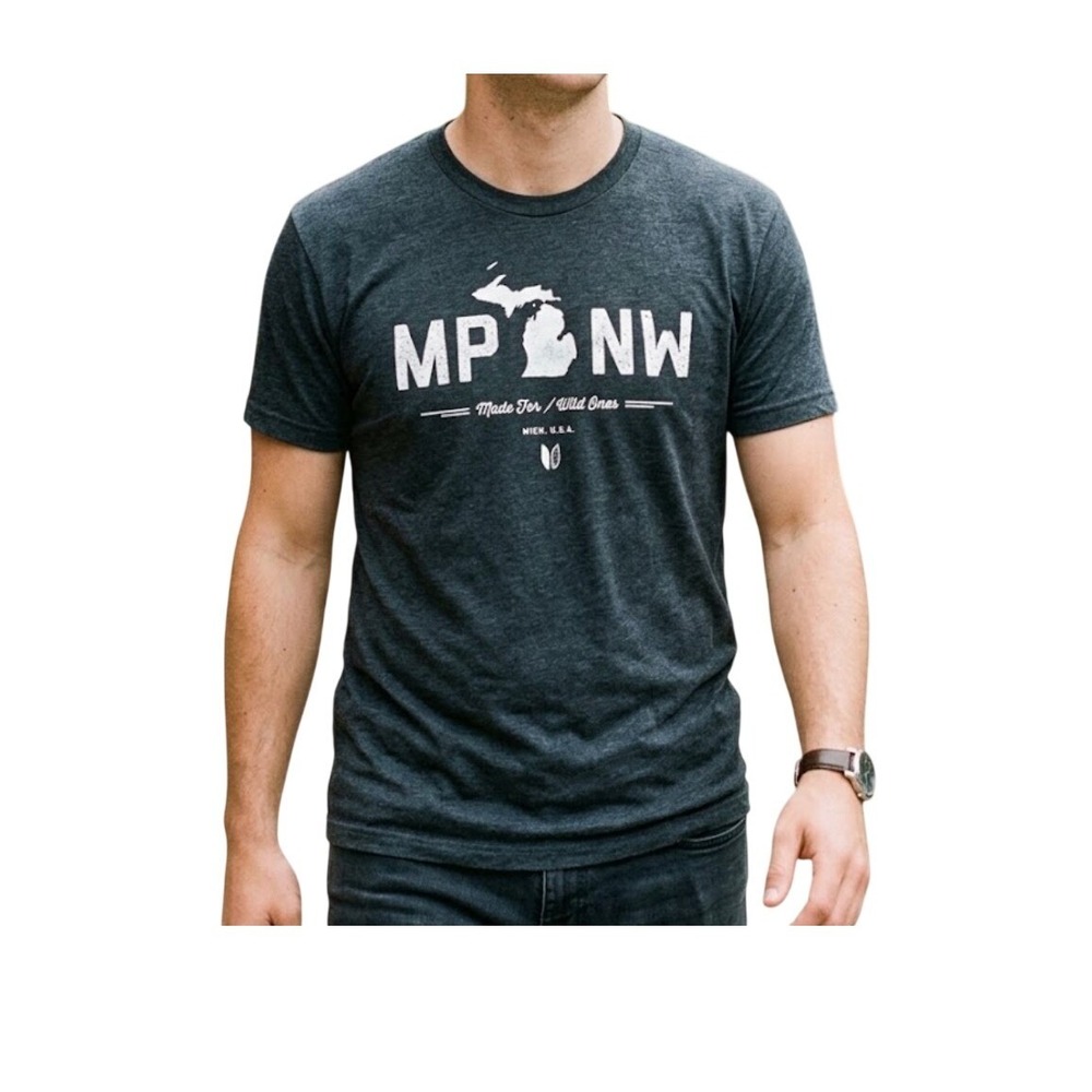 Linksoul MPNW Michigan Graphic Tee Heather Gray‎ Crewneck Short Sleeve Print S